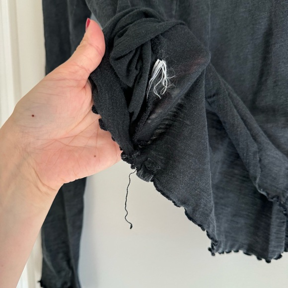 Free People We The Free Be My Baby Long-Sleeve Tee Black Large - Picture 9 of 10